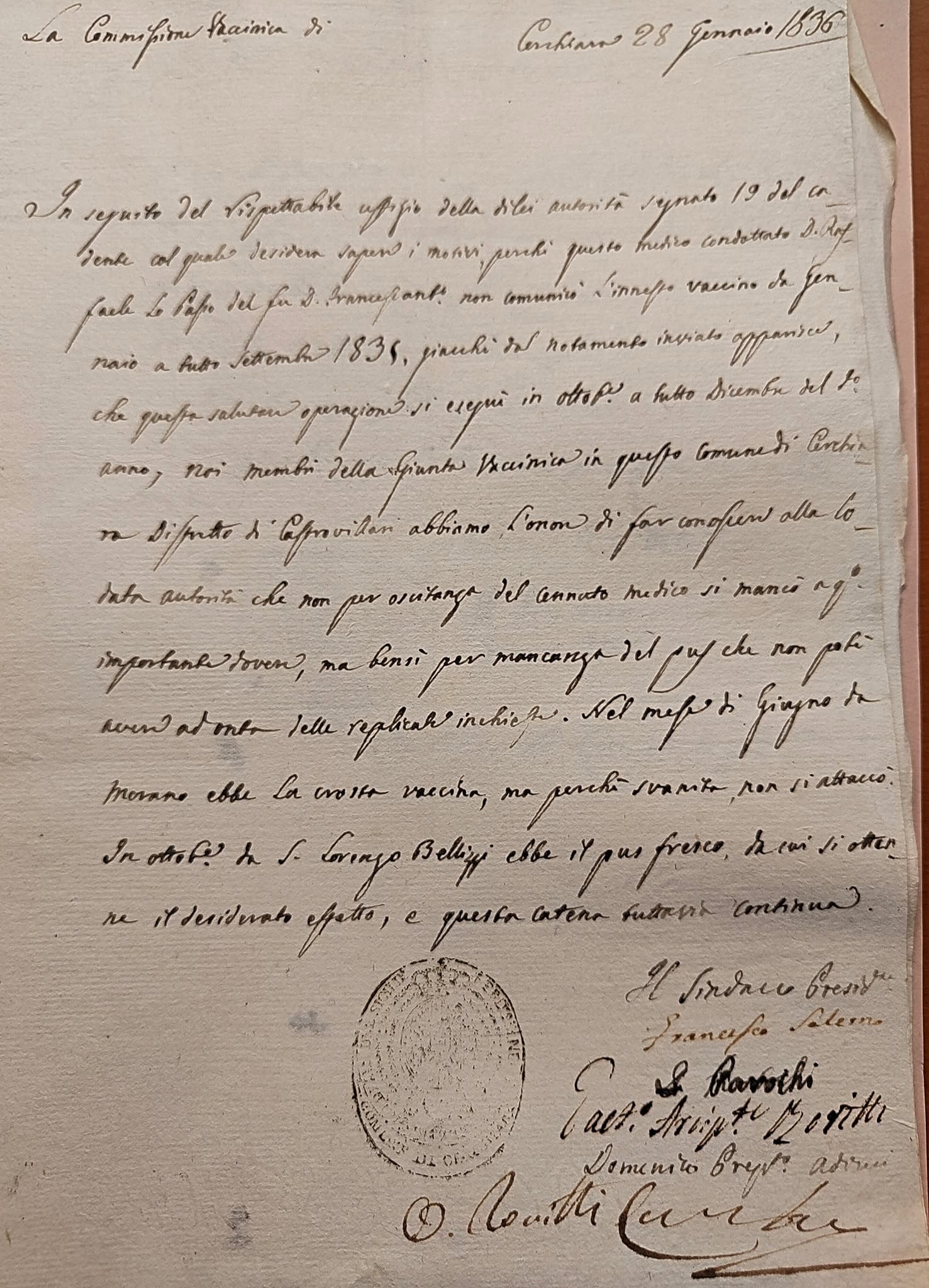 VACCINAZIONE VAIOLO A Cerchiara