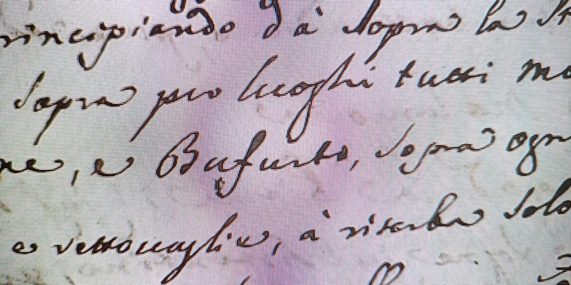 Estratto del Catasto Onciario di Cerchiara di Calabria del 1752, redatto dal notaio Emilio Stigliano, dove il toponimo Bifurto compare nella forma dialettale 'Bufurto'