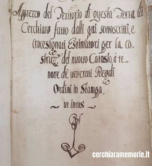 Apprezzo cerchiara catasto onciario